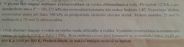 Fyzikální chemie - rovnovážná konstanta