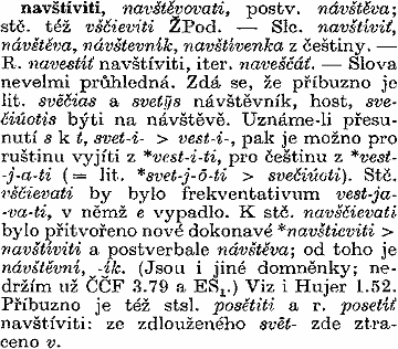 Etymologický původ slova návštěva